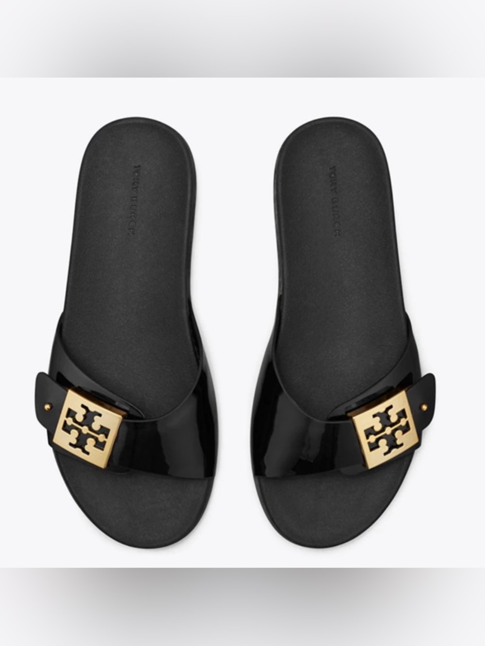 Tory Burch Mellow Slide Sandals with Gold Logo Accent size 9 NWT